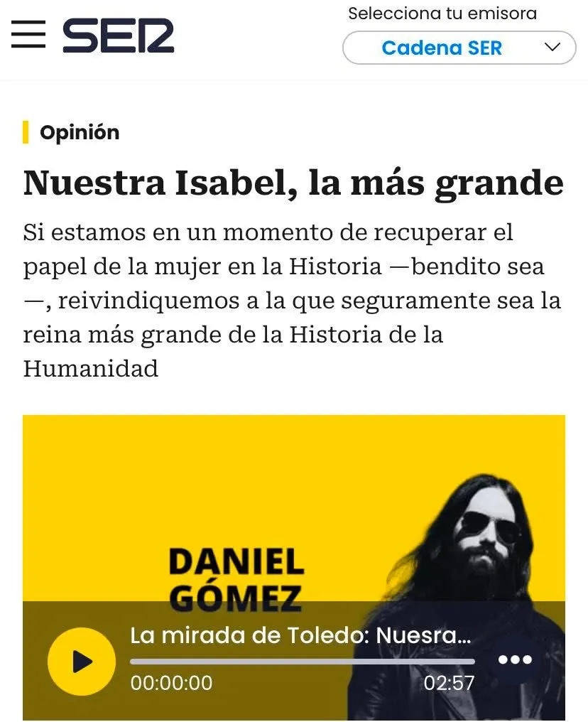 Mi espacio semanal de opinión en la Cadena SER sobre temática variada